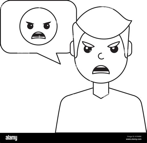 Angry Young Man With Emoticon Avatar Character Stock Vector Image And Art