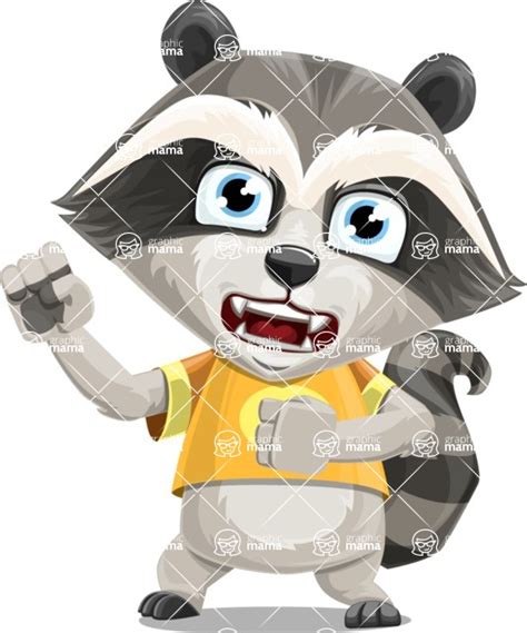 Baby Raccoon Cartoon Vector Character Angry Graphicmama