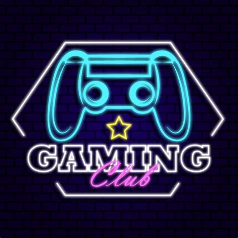 Premium Vector Gaming Club Neon Signs Style Glow Effect Logo