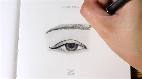 How I Draw A Korean Eye Quick Eye Sketch Timelapse Noriartsy
