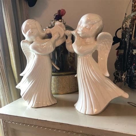 Accents Pair Of Vintage Ceramic Angels Poshmark