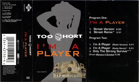 Too Short Im A Player Single Cassette Tape Rap Music Guide