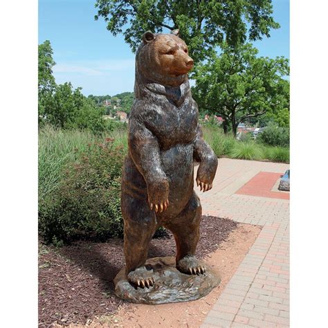 Design Toscano Standing Black Bear Cast Bronze Garden Statue