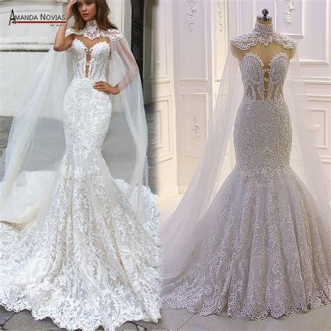 2019 New Design Mermaid Wedding Dress With Cape In Wedding Dresses From