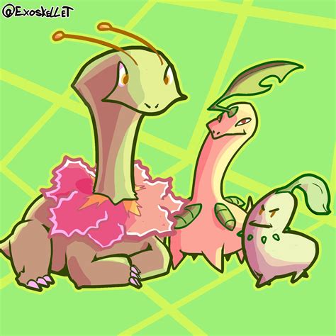 Daily Pokemon Chikorita Line By Exoskellet On Deviantart