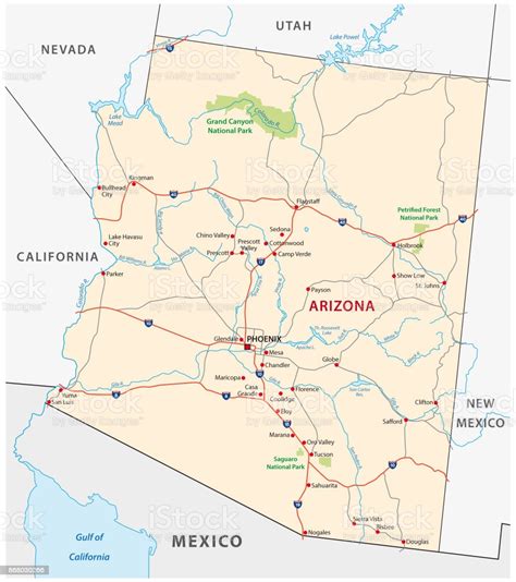 Road Map Of Arizona And California