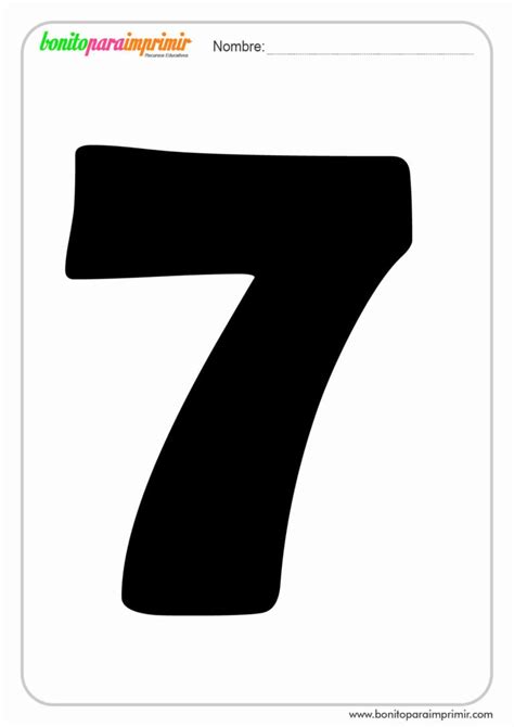 Numero 7 para imprimir 🥇 【Para niños de preescolar PDF】📒