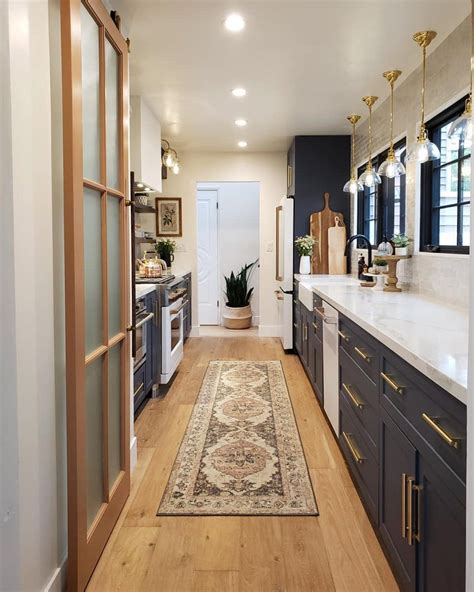 For a dose of inspiration, see these gorgeous kitchens with black cabinets from dering hall. Amazing Galley Kitchen in Dark, Night Sky Shaker | Galley kitchen renovation, Galley kitchen ...
