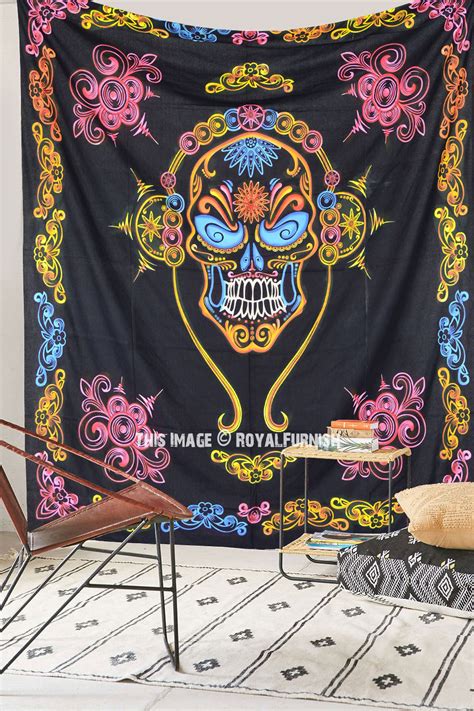 These digital print tapestries incorporate the latest in high resolution digital fabric printing. Black Multi Grateful Dead Music Band Skull Tapestry ...