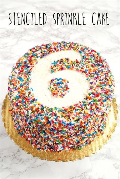 Stenciled Sprinkle Cake Endlessly Inspired Sprinkles Birthday Cake