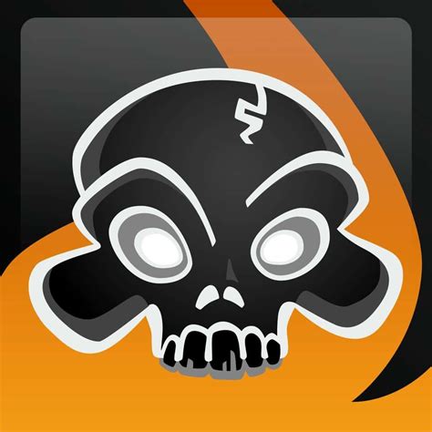 Download Orange Black Skull Cool Xbox Profile Picture