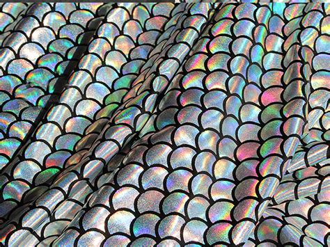 Colorful Fish Scale Fabric By The Yard Rainbow Costumes Etsy Uk