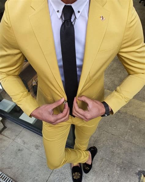 Bojo Ogden Yellow Slim Fit Suit Freeshipping Bojoni Slim Fit Suit