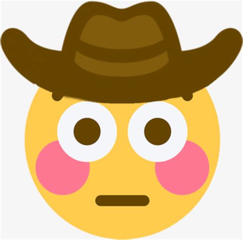 Transparent Flushed Emoji Png Clown Emoji With Cowbabe Hat Png Download PNG Images