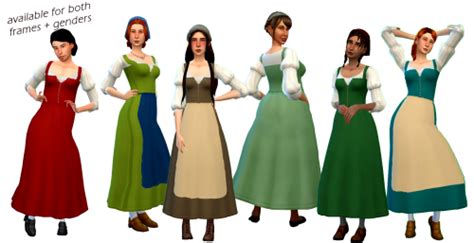 Medieval Style Dress With Accessory Apron Ts4adultfullbody Ts4