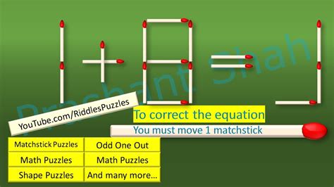 Matchstick Puzzle 181 Youtube