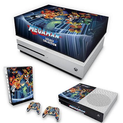 Kit Xbox One S Slim Skin E Capa Anti Poeira Megaman Legacy Collection