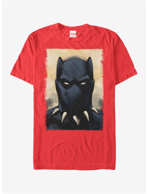 Marvel Black Panther Watercolor Print T Shirt Red Boxlunch