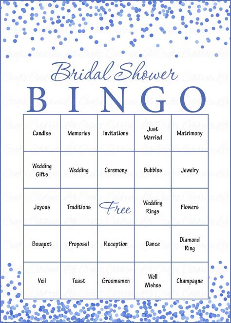 Bridal Bingo Games Free Printables Gameita