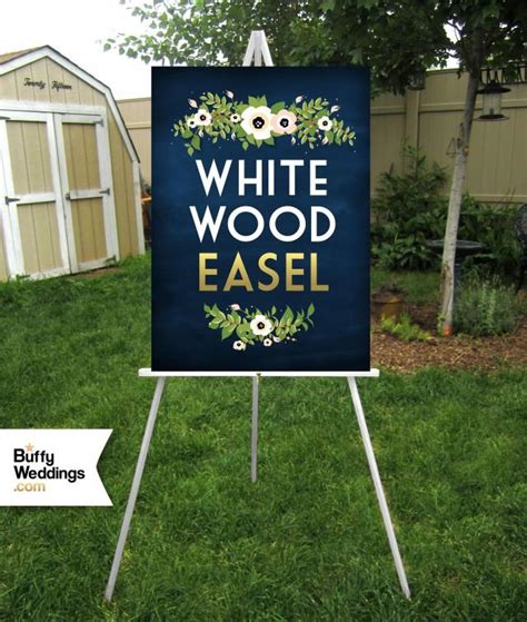 White Easel Wood 5ft Floor Display Large Wedding Sign Stand Holds