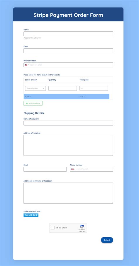 37 Payment Form Templates Free Online Forms Formplus