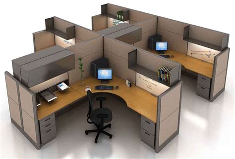4-Person-Cubicles | Modular office furniture, Modular home office