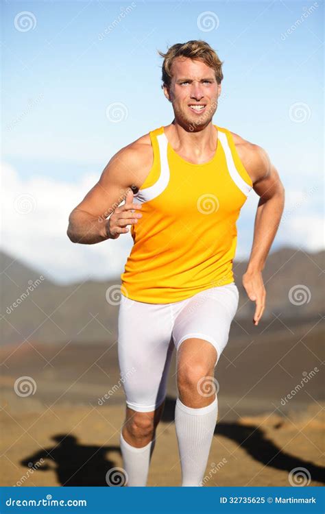 Sport Fitness Running Man Sprinting Outside Stock Image Image Of
