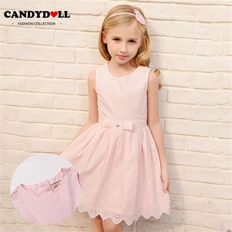 Candydoll New Girls Summer Dress Childrens Openwork Embroidered Dress