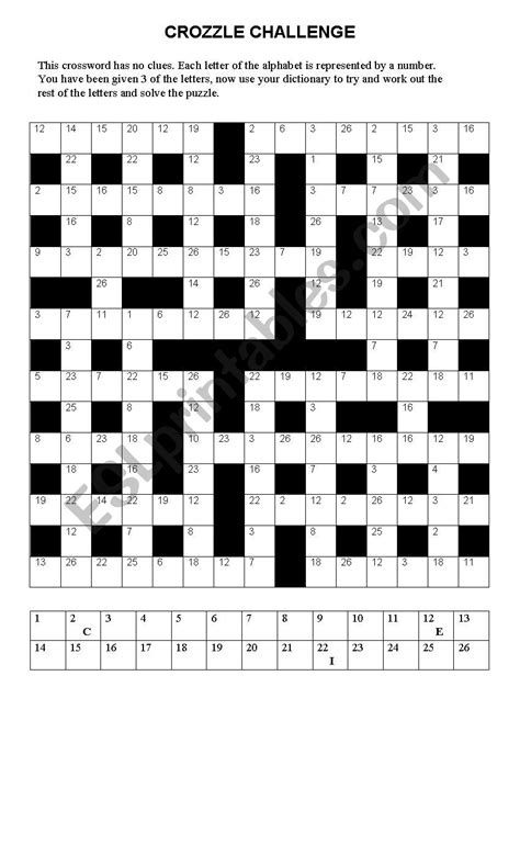 Crossword Puzzle With Answer Key Esl Worksheet By Lisavict