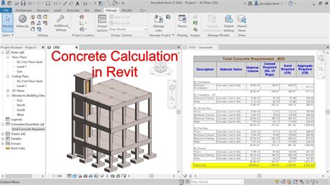 Concrete Calculation In Revit Find Cement Sand And Aggregate Quantity