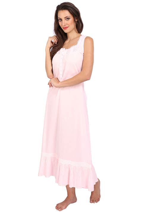 women s sleeveless victorian style nightgown sleepwear cotton long nightdress ebay