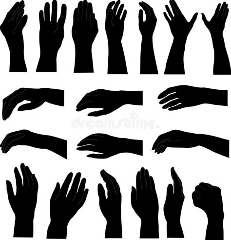 Hand Silhouettes 1 Stock Illustration Image Of Digits 5947179