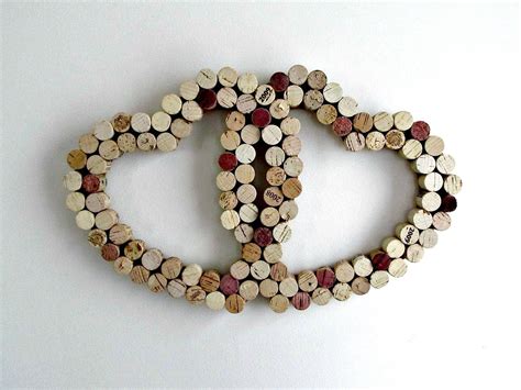 Wine Cork Heart Wall Decor Two Intertwined Hearts Wedding
