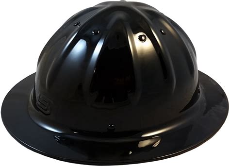 Skull Bucket Metal Hard Hats Full Brim With Ratchet Suspensions Black