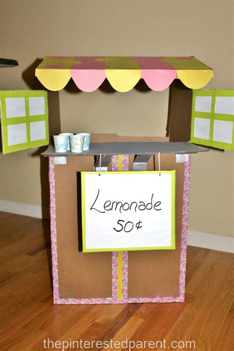Cardboard Lemonade Stand The Pinterested Parent