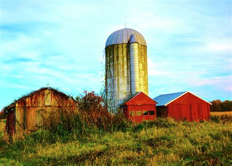 Red Barns And Silo Photograph By Nancy Jenkins Fine Art America
