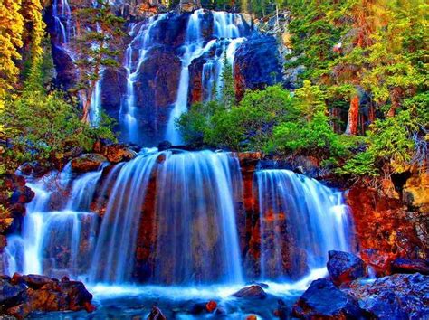 The Most Colorful Amazing Waterfall Waterfall Waterfall Wall Art Scenic Waterfall