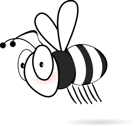 Bee Clip Art Black And White Outline