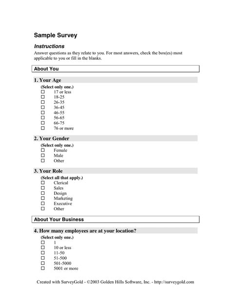 General Survey Form Download Free Documents For Pdf Word And Excel