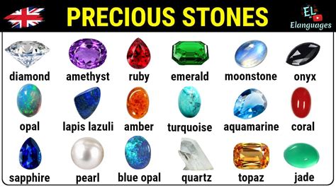 Precious Stones Gemstones Jewels In English Vocabulary With Pictures
