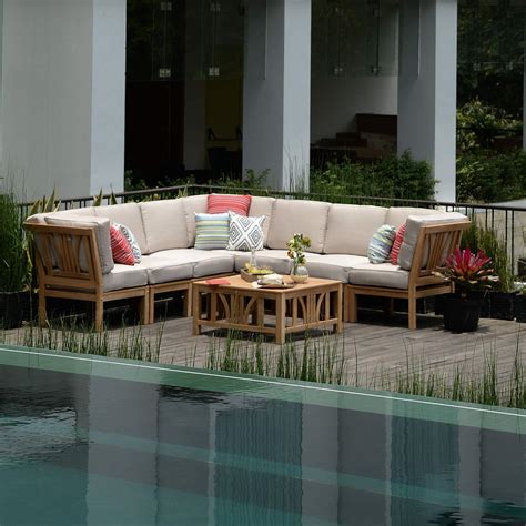 Selling directly to consumers at wholesale prices. Catalina Teak 8-Piece Sectional Sofa Set (Various Colors ...