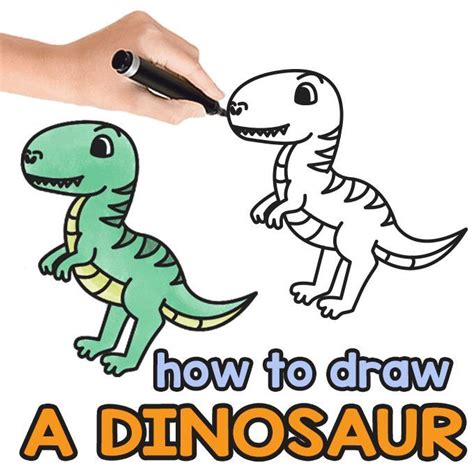 How To Draw A Dinosaur Step By Step Drawing Tutorial In 2021 Draw A