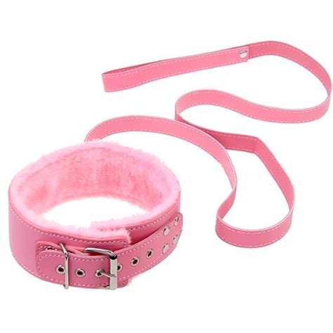 sex adult collars leather bondage collar with chain leash fetish fur lined collar restraints sex
