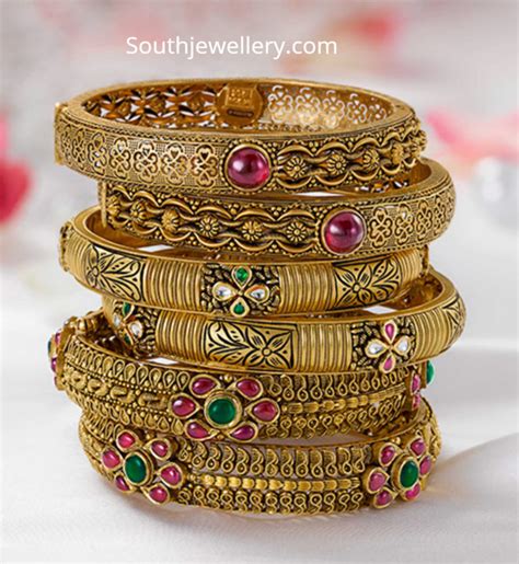 Antique Gold Bangles Indian Jewellery Designs