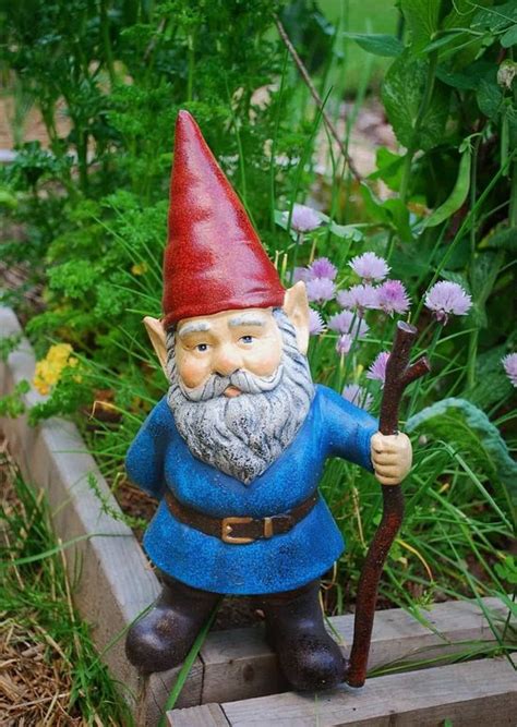 Garden Gnome With Pickaxe Outdoor Sculpture Fairy Garden Gnome