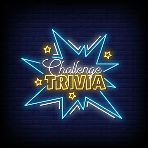 Challenge Trivia Neon Signs Style Text Vector 2413443 Vector Art At