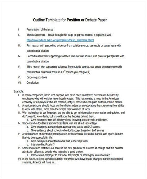 Preparing an outline for the paper. 10 Paper Outline Templates - Free Sample,Example Format ...