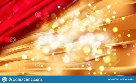 Abstract Red And Gold Blurred Lights Background Design Stock Vector