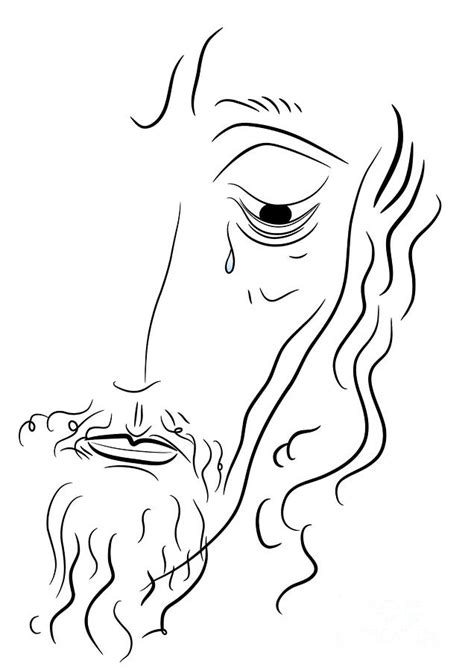 Simple Drawing Jesus Christ Sketch Coloring Page