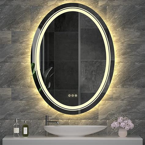 Luvodi Led Lighted Bathroom Mirror 600 X 800 Mm Frontlit And Backlit Mirror Bathroom Vanity
